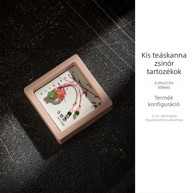 Teáskanna, teáscsésze, lótusz hüvely, kis kristály medál, kínai Zen-stílusú függő dísz, gaiwan-kiegészítő, teaceremónia kiegészítő