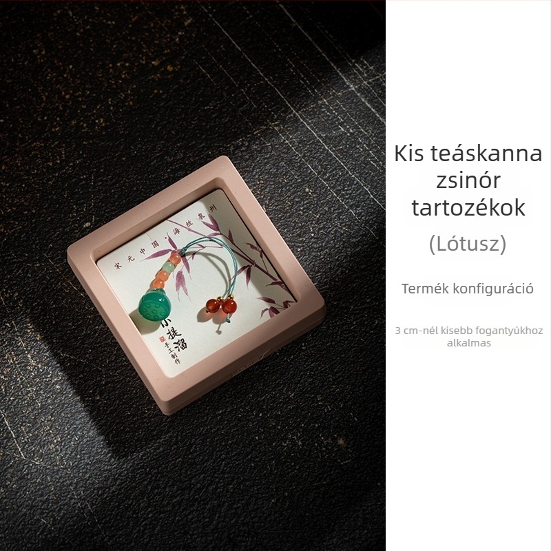 Teáskanna, teáscsésze, lótusz hüvely, kis kristály medál, kínai Zen-stílusú függő dísz, gaiwan-kiegészítő, teaceremónia kiegészítő
