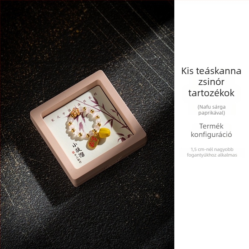 Teáskanna, teáscsésze, lótusz hüvely, kis kristály medál, kínai Zen-stílusú függő dísz, gaiwan-kiegészítő, teaceremónia kiegészítő
