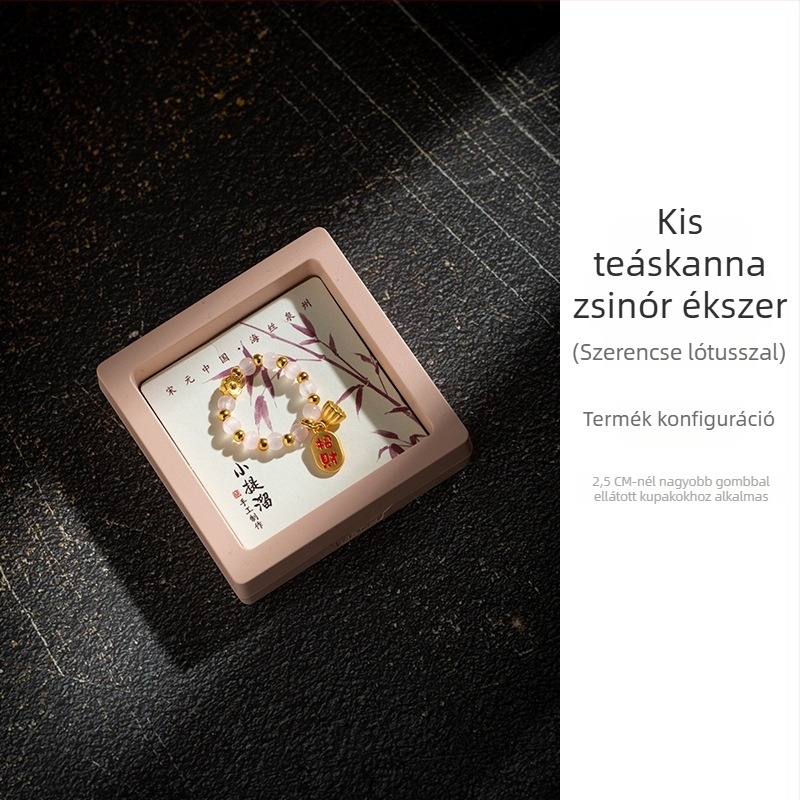 Teáskanna, teáscsésze, lótusz hüvely, kis kristály medál, kínai Zen-stílusú függő dísz, gaiwan-kiegészítő, teaceremónia kiegészítő