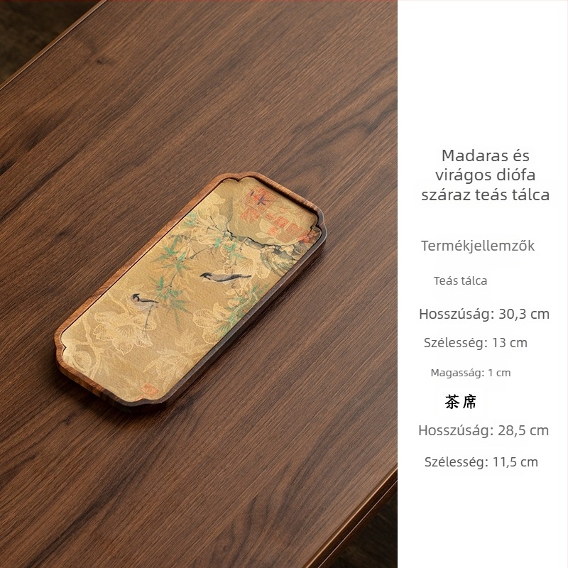 Diófából készült száraz tea tál készlet — kis tömörfa teázóasztal