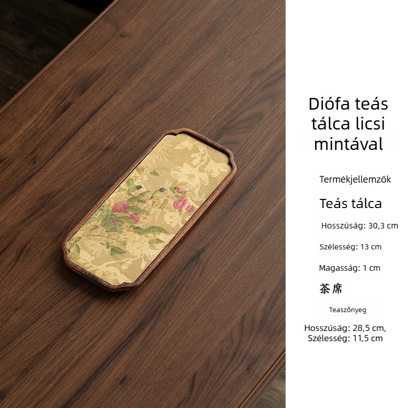 Diófából készült száraz tea tál készlet — kis tömörfa teázóasztal