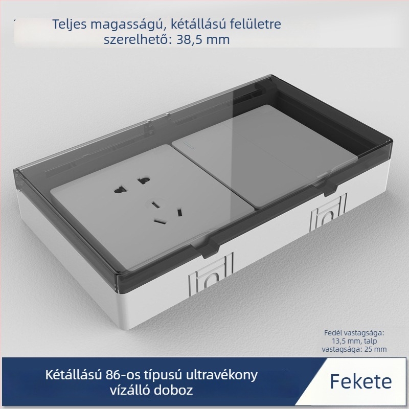 86-os típusú ragasztott felületre szerelt dupla kültéri aljzat vízálló doboz, kétkapcsolós, háztartási használatra