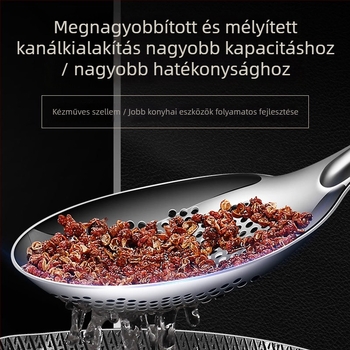 304 rozsdamentes acélból készült nagy lyukas kanál leveshez, tészta és gombóc számára – sütéshez szűrőkanál