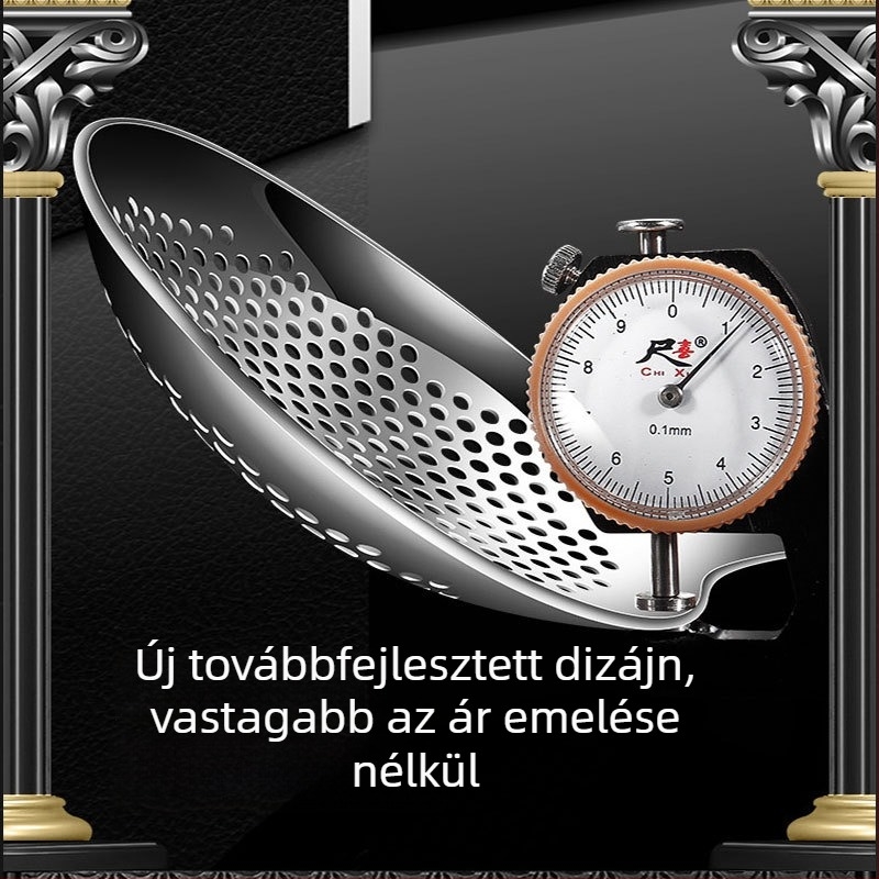 304 rozsdamentes acélból készült nagy lyukas kanál leveshez, tészta és gombóc számára – sütéshez szűrőkanál