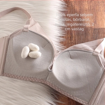 100% Mulberry Silk Push-Up varrás nélküli női melltartó, anti-megereszkedés, állítható