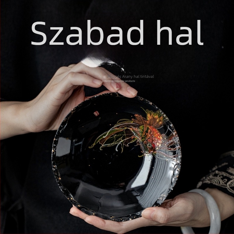 Kézzel festett Xiyao hal alakú teáskanna tartó, vintage kerámia teázó alátét, hőálló alap a teához