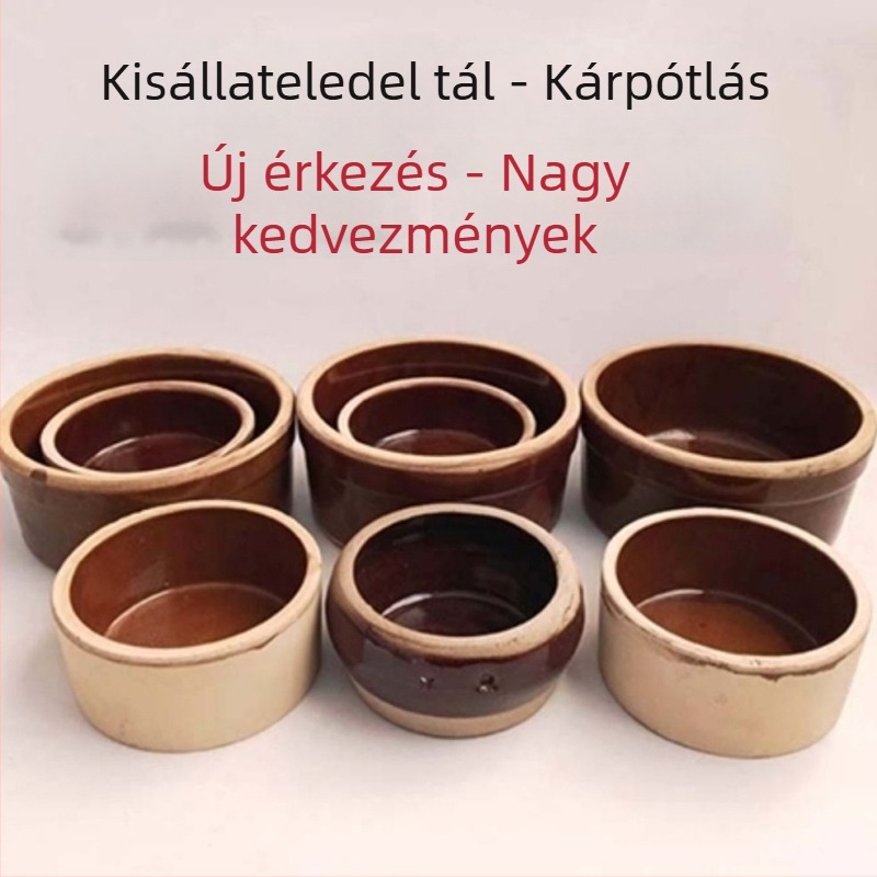 Durva kerámia állateledel- és itatál anti-tip kialakítással