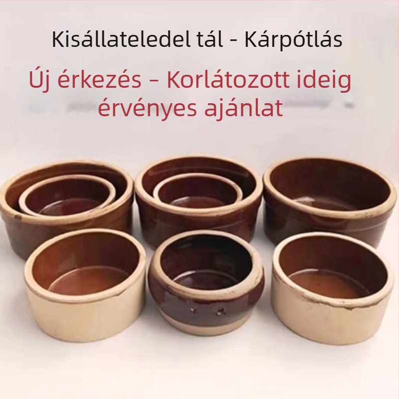Durva kerámia állateledel- és itatál anti-tip kialakítással