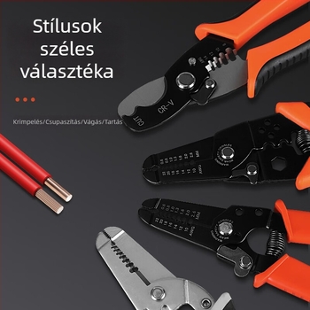 Villanyszerelőknek szánt többfunkciós kábelcsupaszító fogó