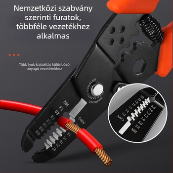 Villanyszerelőknek szánt többfunkciós kábelcsupaszító fogó