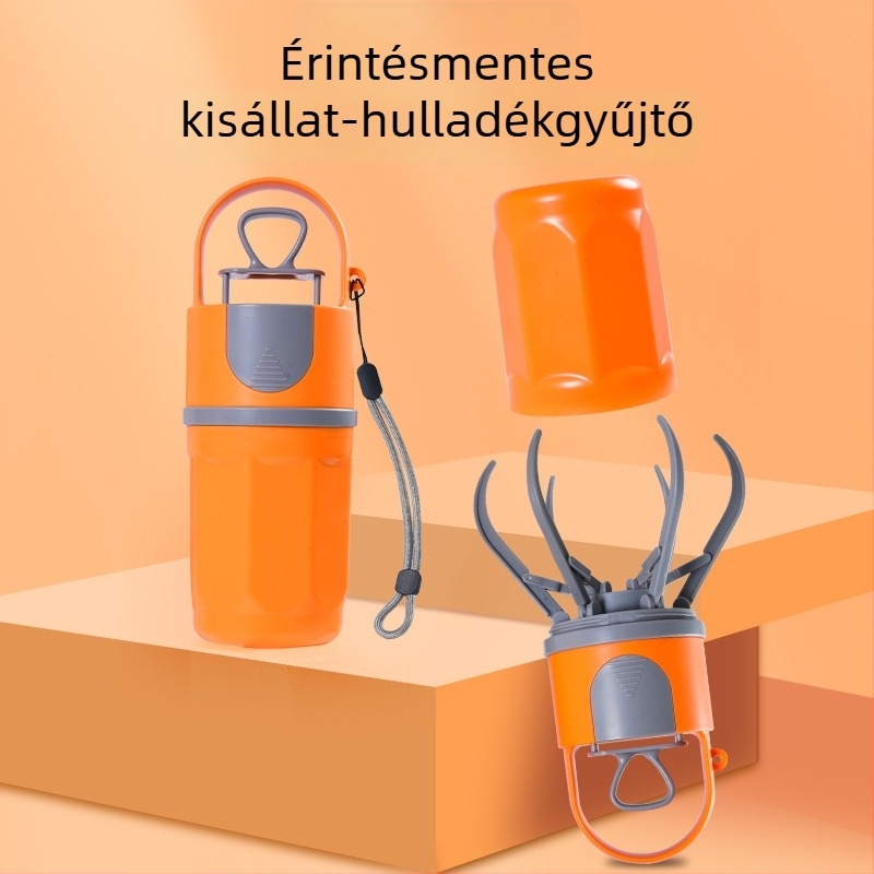 Kültéri kisállat ürülékgyűjtő, hatszárú kaparóval és beépített szemeteszsákkal