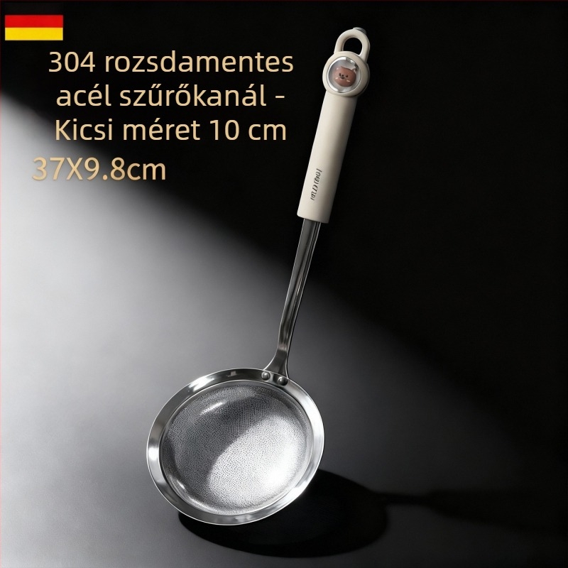 304 rozsdamentes acél: szójatej szűrő-sítő, ultra fin habeltávolító kanál, leveshez olajszétválasztó