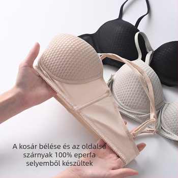 Mulberry selyem hálós melltartó, légáteresztő, vezeték nélküli, 3/4 kosár