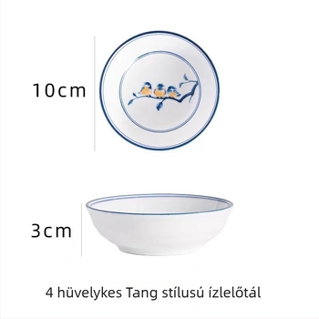 Kínai kerámia kék-fehér underglazúros snack tál, szójaszósz és hot pot szósz tál, kis mártótál