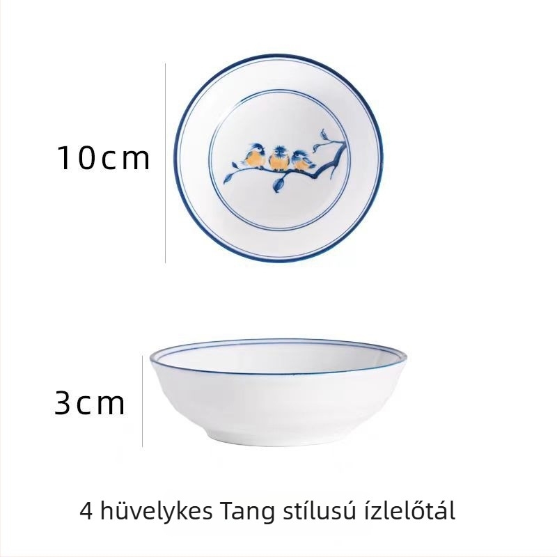 Kínai kerámia kék-fehér underglazúros snack tál, szójaszósz és hot pot szósz tál, kis mártótál