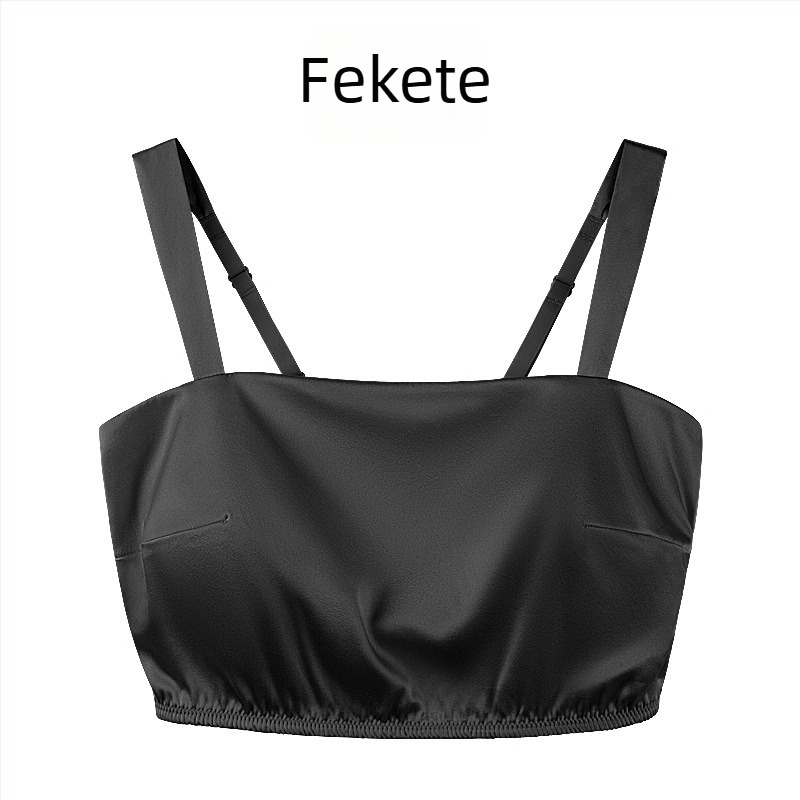 Drót nélküli selyem melltartó latexos töltéssel, 3/4 kosár, vékony formázott kosár, hátoldali dizájn, tavasz–nyár