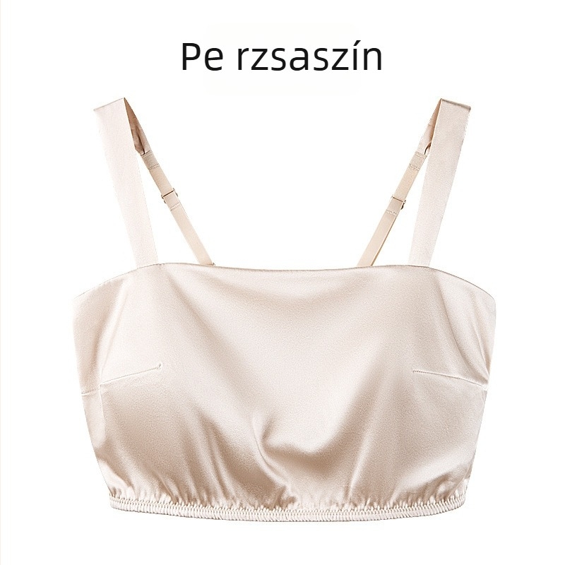 Drót nélküli selyem melltartó latexos töltéssel, 3/4 kosár, vékony formázott kosár, hátoldali dizájn, tavasz–nyár
