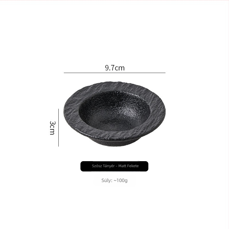 Kerámia mártótál, kör alakú tál szószokhoz és nassolnivalókhoz, minimalist stílus, 10 cm átmérő, mikrohullámú sütőben is használható
