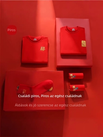 Gyerekeknek melegítő készlet, hosszú ujjú felső és nadrág, piros, uniszex, téli