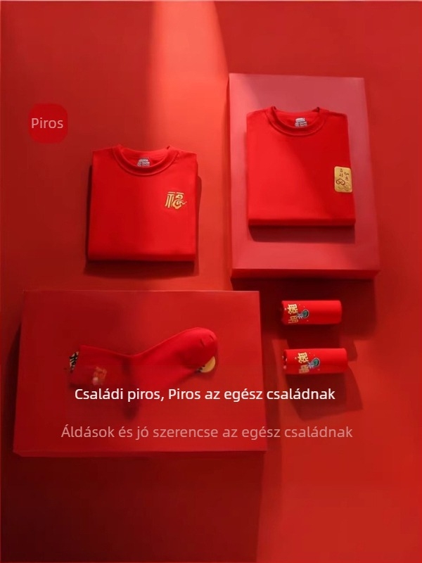 Gyerekeknek melegítő készlet, hosszú ujjú felső és nadrág, piros, uniszex, téli