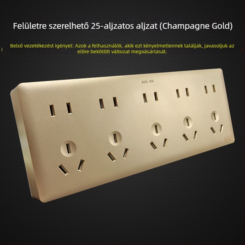 Fehér felületszerelt 25-lyukú aljzatpanel, integrált aljzat, falra szerelhető