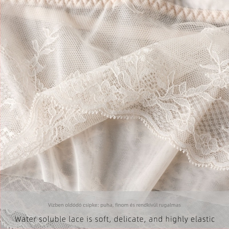 Francia stílusú V-nyakú melltartó 100% mulberry selyem béléssel, kényelmes és lélegző, latex kosár kivágásokkal