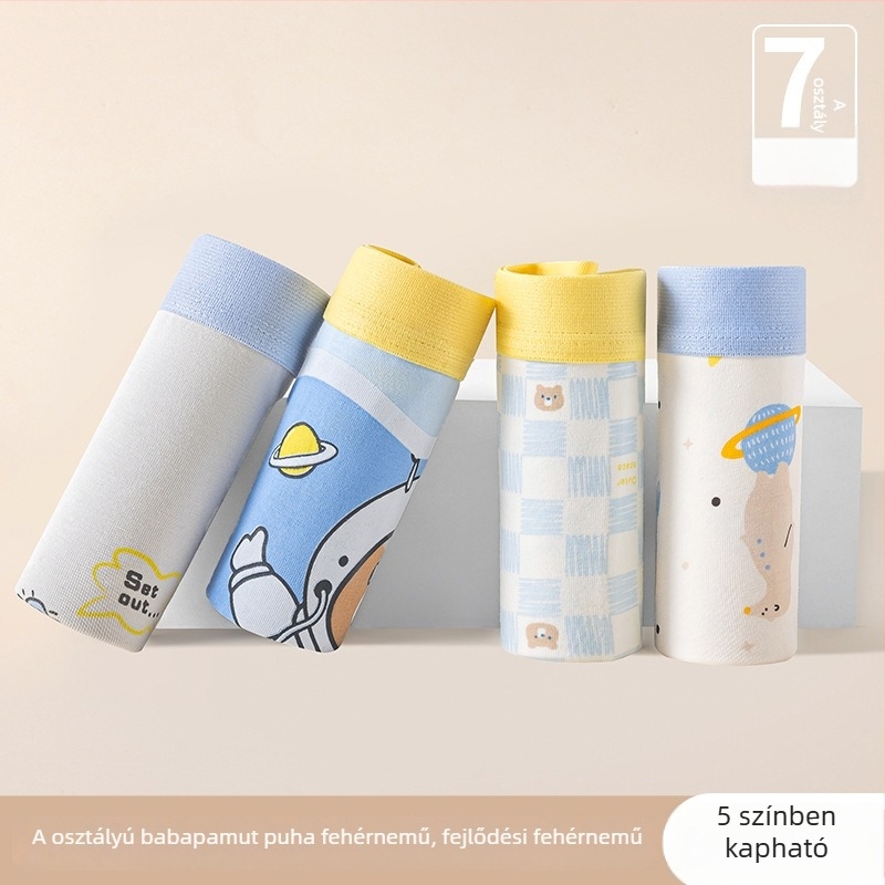 Fiúknak szóló antibakteriális pamut boxer alsó, A osztály, légáteresztő, aktív gyerekeknek