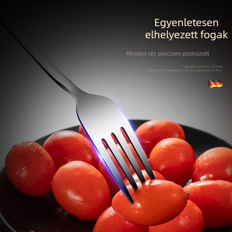 316 rozsdamentes acél evőeszköz, hosszú nyelű villa, nyugati stílusú étkészlet steakhez, tésztához és salátákhoz