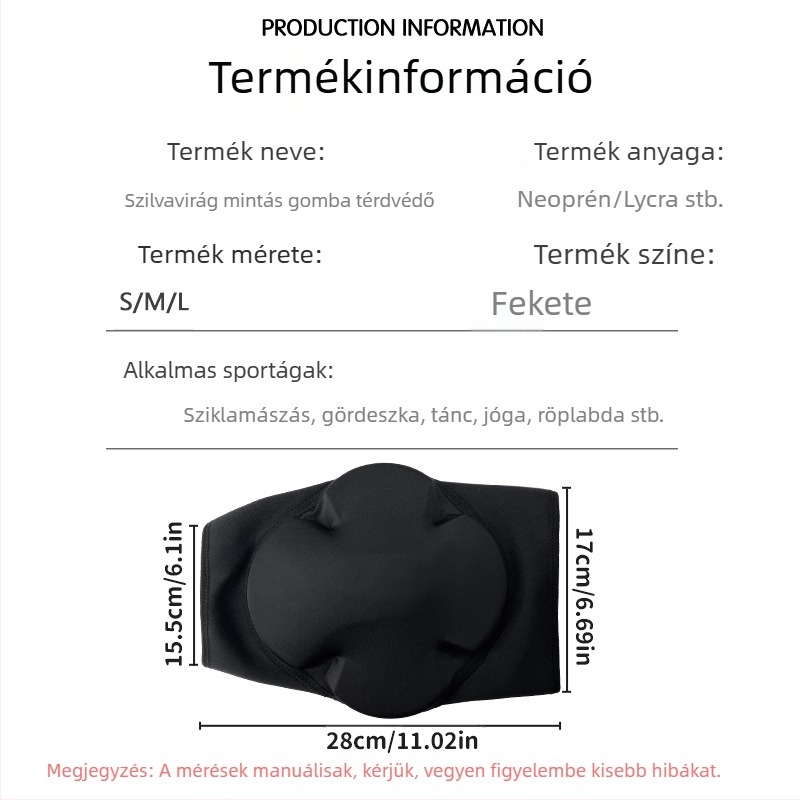 Szilva virág alakú térdvédő röplabdához és téli sportokhoz, vastagított térdvédő