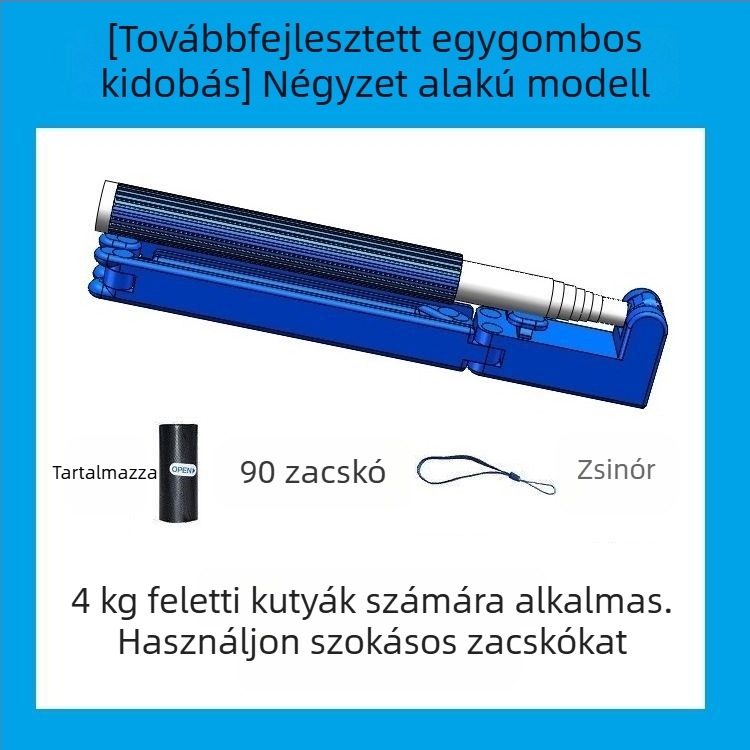 Kutyapiszok gyűjtő egyetlen kattintással, hajtogatott egyszer használatos zacskókkal – automatikus kinti takarítás kis testű kutyáknál