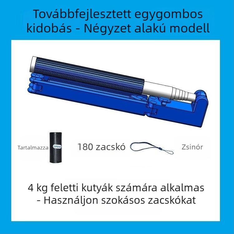Kutyapiszok gyűjtő egyetlen kattintással, hajtogatott egyszer használatos zacskókkal – automatikus kinti takarítás kis testű kutyáknál