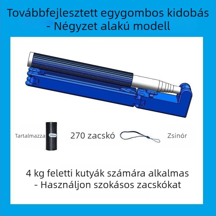 Kutyapiszok gyűjtő egyetlen kattintással, hajtogatott egyszer használatos zacskókkal – automatikus kinti takarítás kis testű kutyáknál