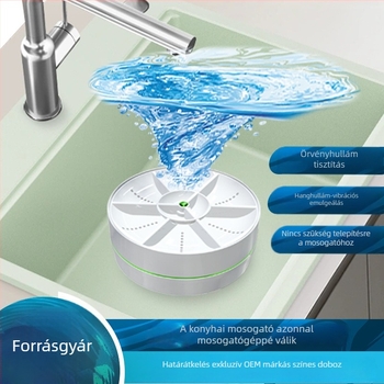 Ultrahangos edény- és gyümölcs-tisztító, hordó típusú, szerelés nélküli, konyhai mosogatóhoz, eltávolítja a növényvédőszerek maradványait