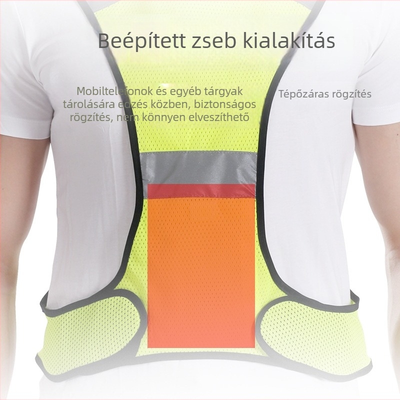 LED-es fényvisszaverő biztonsági mellény éjszakai futáshoz és kerékpározáshoz