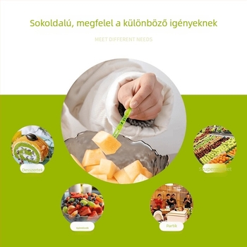 Egyszer használatos gyümölcs villák gyümölcsre és desszertekhez, kisméretű, átlátszó műanyagból, egyenként csomagolva