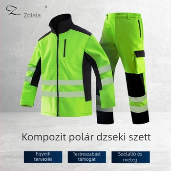Zolaia Kültéri munkaruha: Soft Shell dzseki fleece béléssel, meleg, vízálló, lélegző, fényvisszaverő részletekkel
