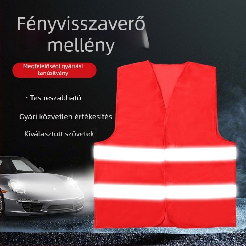 Szellőző fényvisszaverő biztonsági mellény hálós panellel, kültéri építkezésekhez és éjszakai láthatósághoz