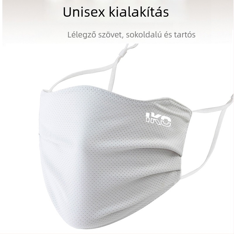 Nagy méretű napvédő arcmaszk, uniszex, kerékpározáshoz, nyár, vékony ice silk anyag, lélegző
