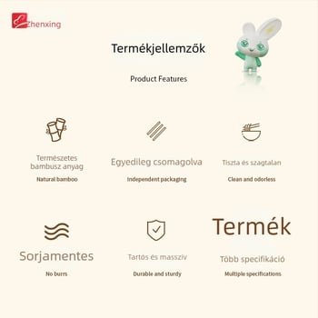 Háztartási egyszer használatos bambusz evőpálcikák, hosszúak és vastagok, higiénikusak és környezetbarátok, egyedi csomagolásban