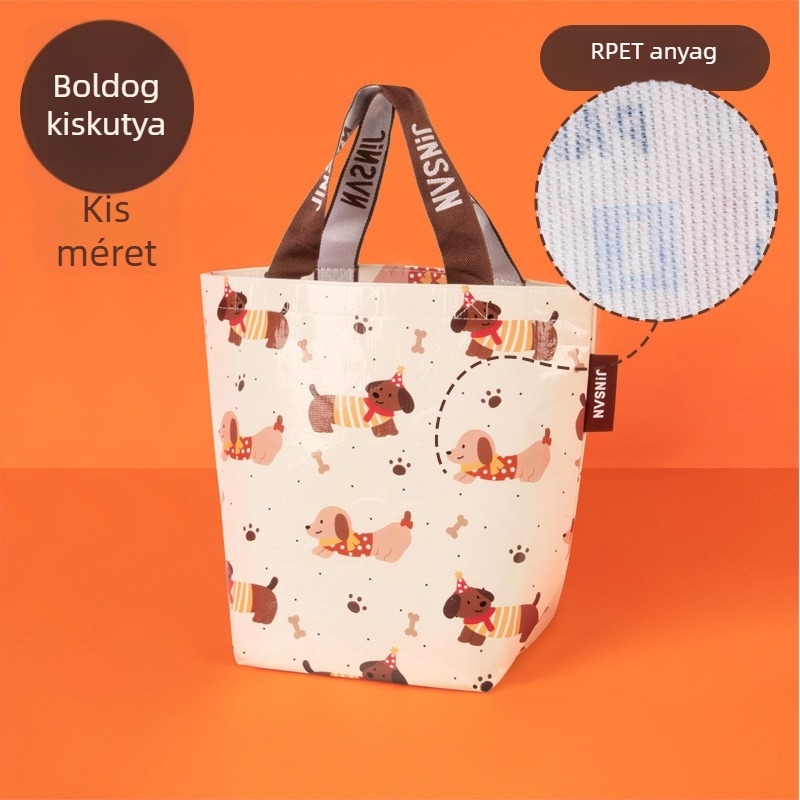 RPET laminált nemszövött bevásárló táska, egyedi színes nyomtatással, vízálló és környezetbarát