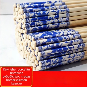 Egyszer használatos evőpálcikák, egyedi csomagolásban kereskedelmi felhasználásra, kék-fehér porcelán-stílusú evőpálcikák gyülekezésekhez, esküvők, bankettek, éttermek és otthoni használatra, vastagított étkészlet