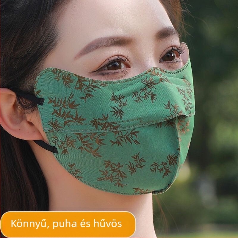 Női nyitott orrú maszk, nyári 3D dupla rétegű, Koreai stílusú csipkés maszk, szemkörnyék- és állvédelmet nyújtva