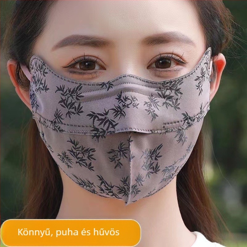 Női nyitott orrú maszk, nyári 3D dupla rétegű, Koreai stílusú csipkés maszk, szemkörnyék- és állvédelmet nyújtva