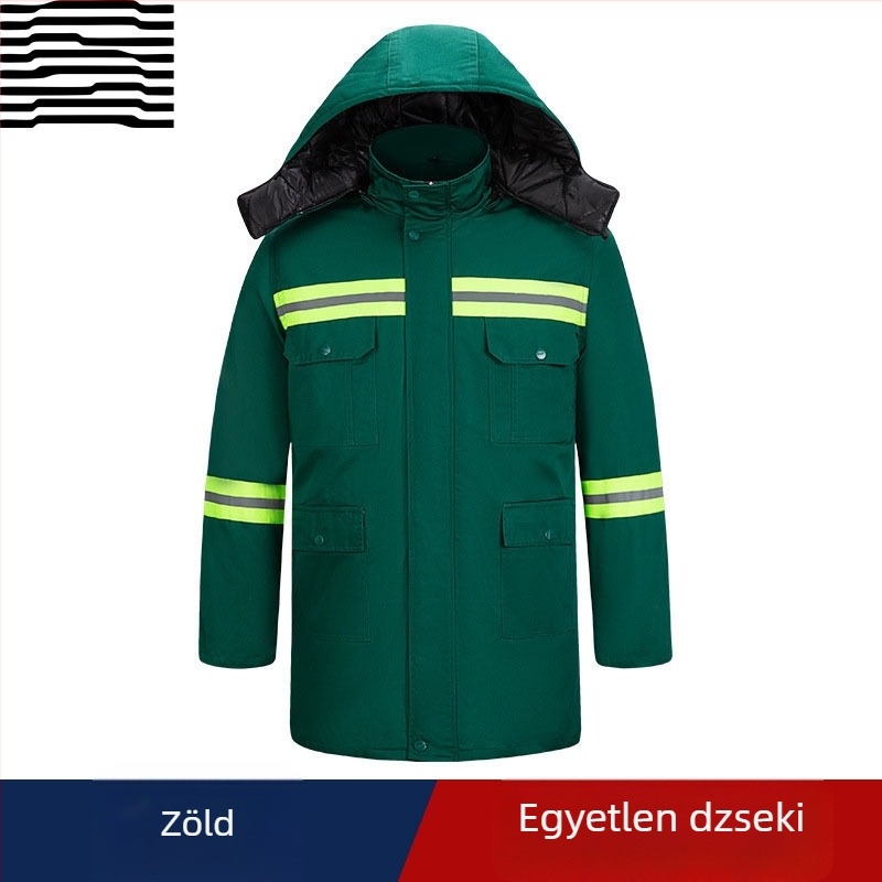 Téli kertészeti munkaruha felső fényvisszaverő csíkokkal és levehető béléssel