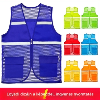 Láthatósági mellény önkénteseknek légáteresztő hálós anyaggal – logóval testre szabható reklám mellény jótékonysági eseményekre