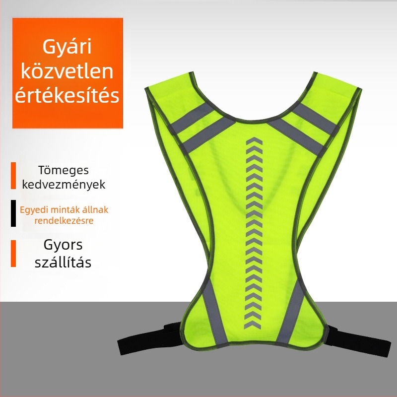 Fényvisszaverő mellény kerékpározáshoz és sporthoz, hálós anyagból, T8 modell, éjszakai futásokhoz és kültéri tevékenységekhez