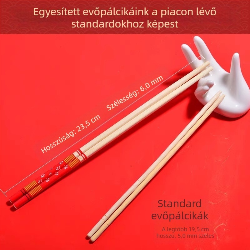 Egyenként csomagolt, egyszer használatos bambuszból készült evőpálcikák, vastagított kék‑fehér kör alakú mintával, háztartási használatra, ideális prémium kiszállításhoz és hot pot-hoz