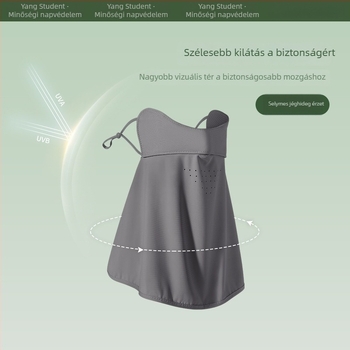 Nyári UV-védő teljes arcmaszk nőknek, lélegző, nylon-ice-silk anyagból
