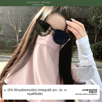 Nyári UV-védő teljes arcmaszk nőknek, lélegző, nylon-ice-silk anyagból